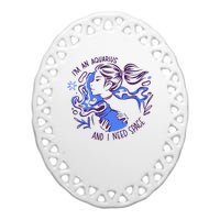 Aquarius Need Space Female Ceramic Oval Ornament