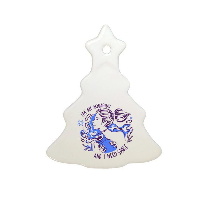 Aquarius Need Space Female Ceramic Tree Ornament