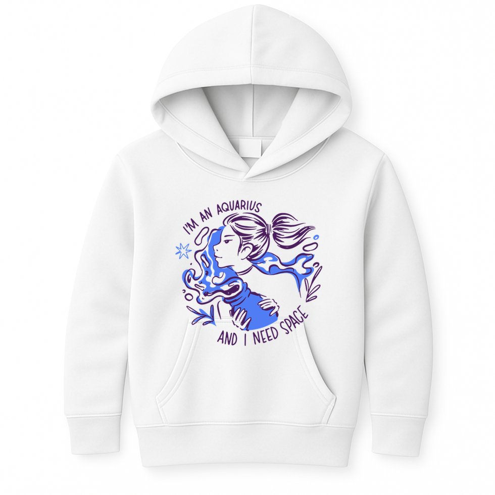 Aquarius Need Space Female Kids Hoodie