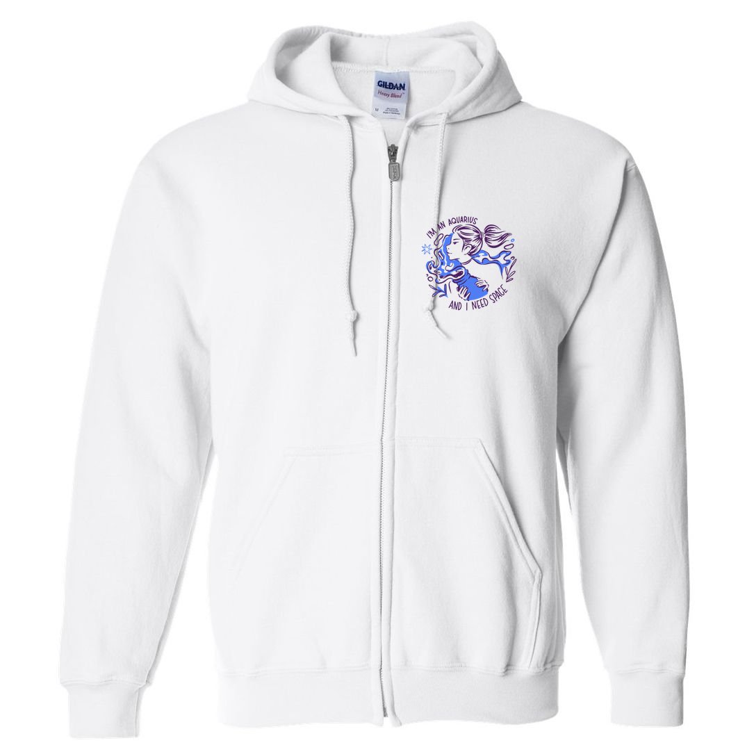 Aquarius Need Space Female Full Zip Hoodie