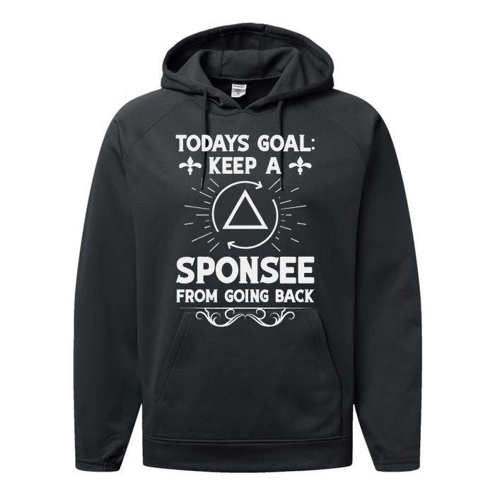 Aa Na Sponsor Alcoholics Anonymous Sobriety Anniversary Performance Fleece Hoodie