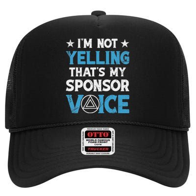 Aa Na Sponsor 60 Day Chip Sober Logo Aa Sobriety Sponsee High Crown Mesh Back Trucker Hat