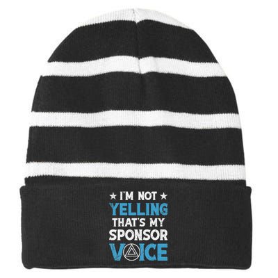 Aa Na Sponsor 60 Day Chip Sober Logo Aa Sobriety Sponsee Striped Beanie with Solid Band