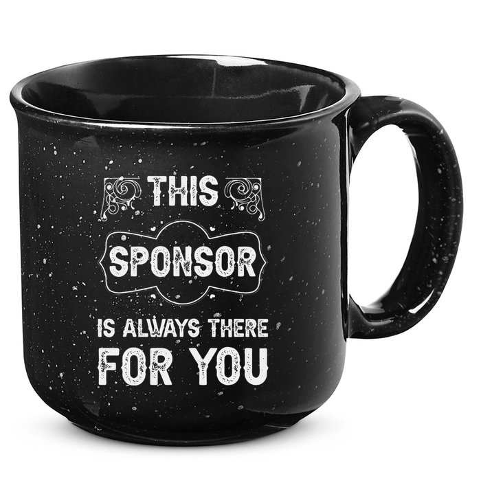 Aa Na Sponsor Sobriety Coin Sober Logo Alcoholics Anonymous 15oz Campfire Ceramic Mug