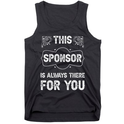 Aa Na Sponsor Sobriety Coin Sober Logo Alcoholics Anonymous Tank Top