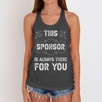 Aa Na Sponsor Sobriety Coin Sober Logo Alcoholics Anonymous Women's Knotted Racerback Tank