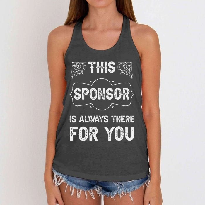 Aa Na Sponsor Sobriety Coin Sober Logo Alcoholics Anonymous Women's Knotted Racerback Tank