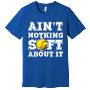 AinT Nothing Soft About It Softball Player Meaningful Gift Premium T-Shirt