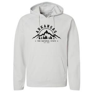 Arkansas Natural State America Usa Souvenir Performance Fleece Hoodie