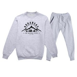 Arkansas Natural State America Usa Souvenir Premium Crewneck Sweatsuit Set