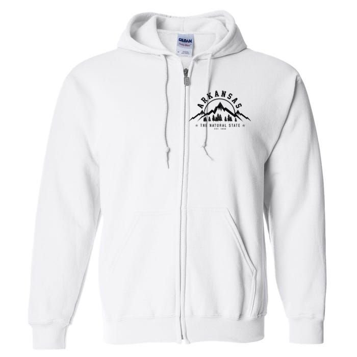 Arkansas Natural State America Usa Souvenir Full Zip Hoodie