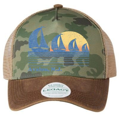 Avalon NJ Sailboat Vintage 80s Sunset Legacy Tie Dye Trucker Hat