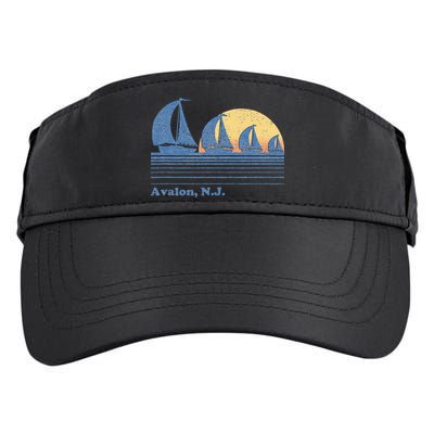 Avalon NJ Sailboat Vintage 80s Sunset Adult Drive Performance Visor