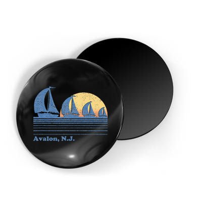 Avalon NJ Sailboat Vintage 80s Sunset Magnet