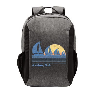 Avalon NJ Sailboat Vintage 80s Sunset Vector Backpack