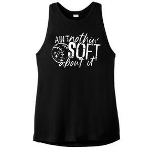 Aint Nothin Soft About It Softball Ladies PosiCharge Tri-Blend Wicking Tank