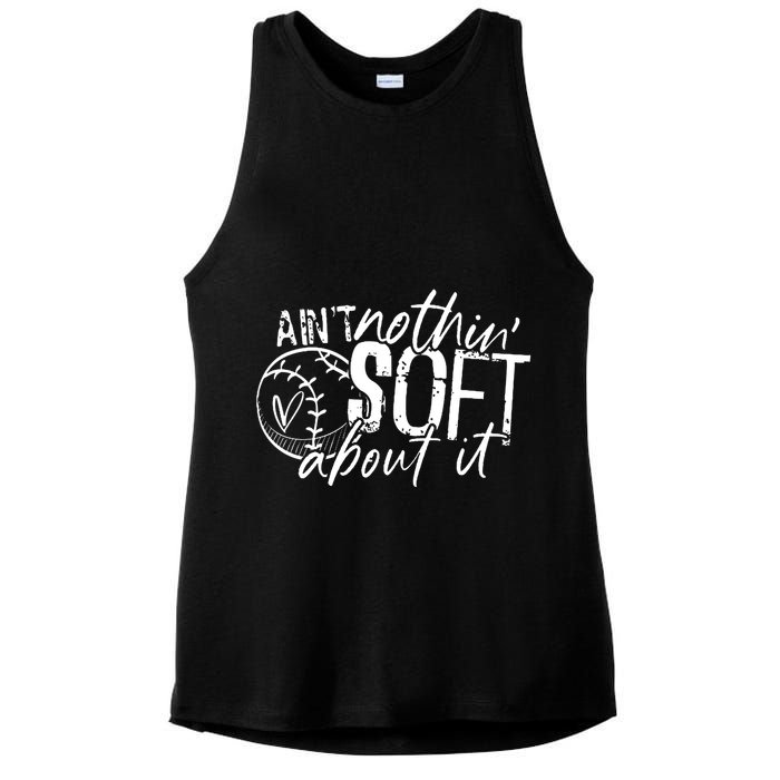 Aint Nothin Soft About It Softball Ladies PosiCharge Tri-Blend Wicking Tank
