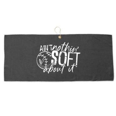 Aint Nothin Soft About It Softball Large Microfiber Waffle Golf Towel
