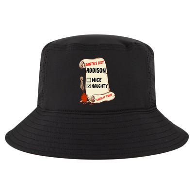 Addison Name Santa Naughty Nice List Funny Xmas Cute Meaningful Gift Cool Comfort Performance Bucket Hat