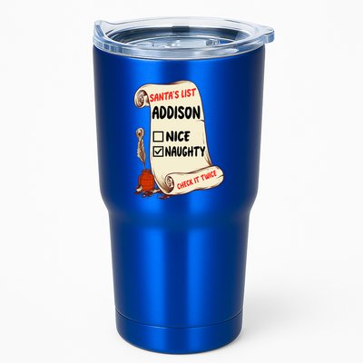 Addison Name Santa Naughty Nice List Funny Xmas Cute Meaningful Gift Tumbler