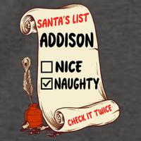 Addison Name Santa Naughty Nice List Funny Xmas Cute Meaningful Gift Vector Backpack