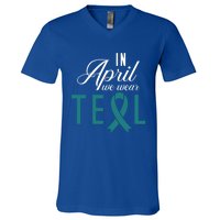 April National Sexual Assault Awareness Funny Gift V-Neck T-Shirt