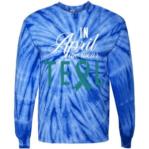 April National Sexual Assault Awareness Funny Gift Tie-Dye Long Sleeve Shirt