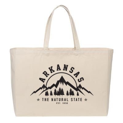 Arkansas Natural State Est 1836 Mountains Nature Gift Cotton Canvas Jumbo Tote