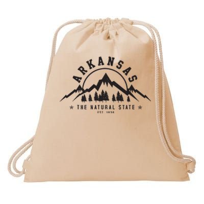 Arkansas Natural State Est 1836 Mountains Nature Gift Drawstring Bag