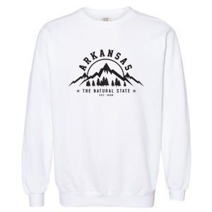 Arkansas Natural State Est 1836 Mountains Nature Gift Garment-Dyed Sweatshirt