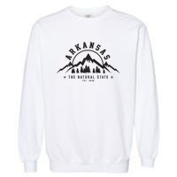 Arkansas Natural State Est 1836 Mountains Nature Gift Garment-Dyed Sweatshirt