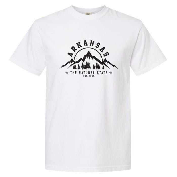 Arkansas Natural State Est 1836 Mountains Nature Gift Garment-Dyed Heavyweight T-Shirt