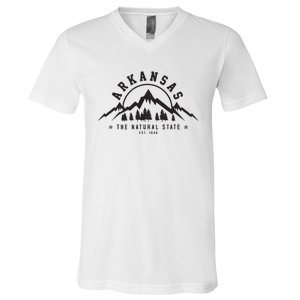 Arkansas Natural State Est 1836 Mountains Nature Gift V-Neck T-Shirt