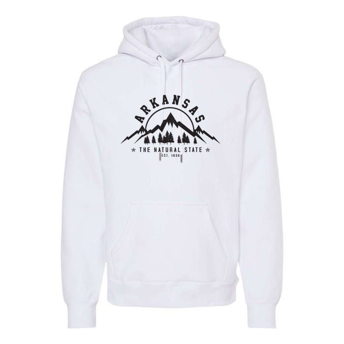 Arkansas Natural State Est 1836 Mountains Nature Gift Premium Hoodie