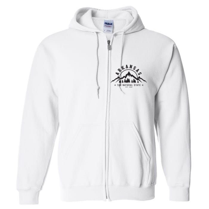 Arkansas Natural State Est 1836 Mountains Nature Gift Full Zip Hoodie