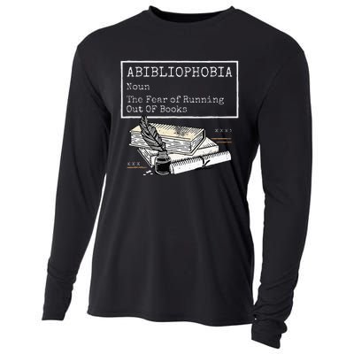 Abibliophobia Noun The Fear Of Running Out Of Books Cooling Performance Long Sleeve Crew