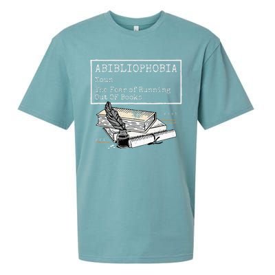 Abibliophobia Noun The Fear Of Running Out Of Books Sueded Cloud Jersey T-Shirt