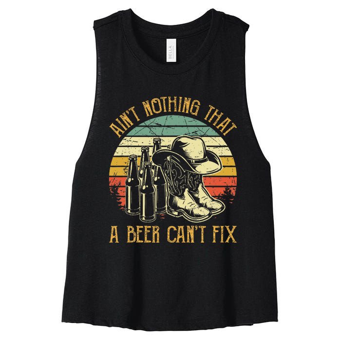 Aint Nothing That A Beer Cant Fix Country Music Women's Racerback Cropped Tank