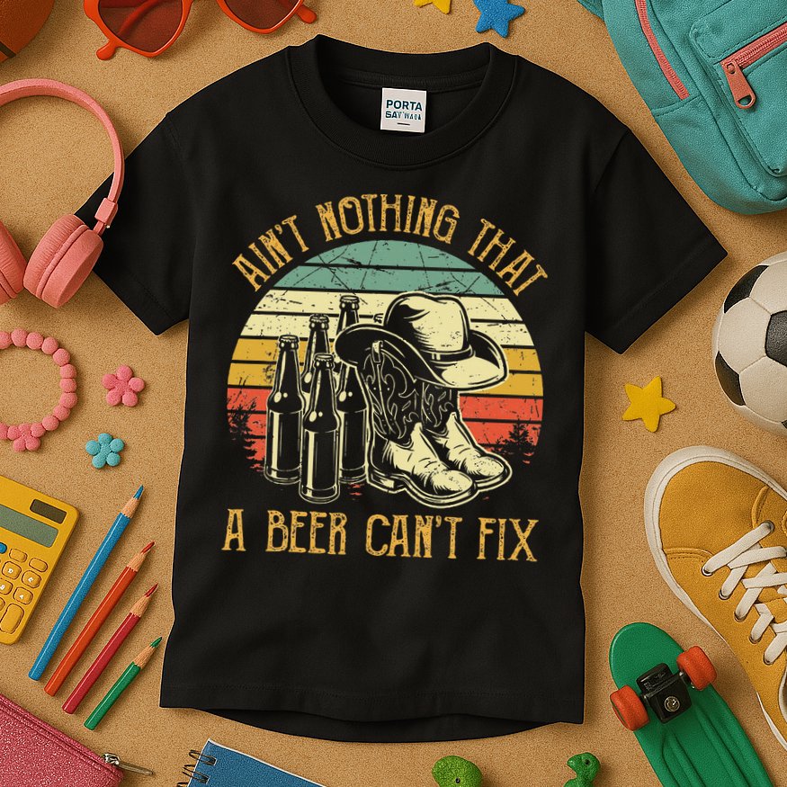 Aint Nothing That A Beer Cant Fix Country Music Kids T-Shirt