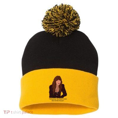 Actually No That’S Not The Truth Ellen Pom Pom 12in Knit Beanie
