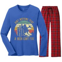 AinT Nothing That A Beer CanT Fix Country Music Women's Long Sleeve Flannel Pajama Set 