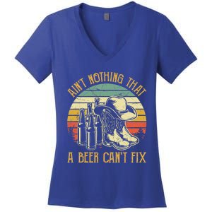 AinT Nothing That A Beer CanT Fix Country Music Women's V-Neck T-Shirt