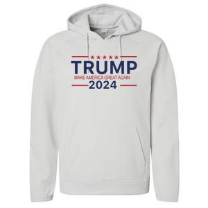 America Needs Trump Again 2024 Donald Trump Performance Fleece Hoodie