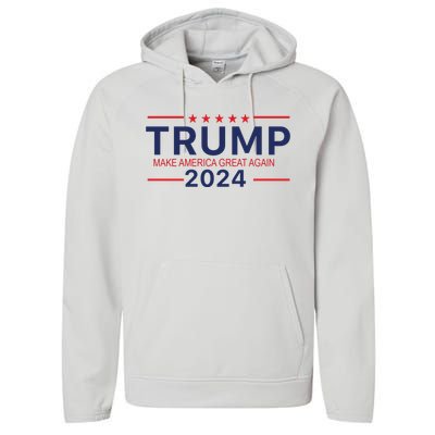 America Needs Trump Again 2024 Donald Trump Performance Fleece Hoodie