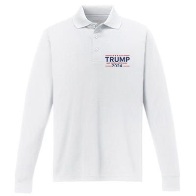 America Needs Trump Again 2024 Donald Trump Performance Long Sleeve Polo