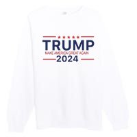 America Needs Trump Again 2024 Donald Trump Premium Crewneck Sweatshirt