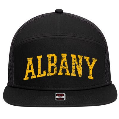 Albany Ny Throwback 7 Panel Mesh Trucker Snapback Hat