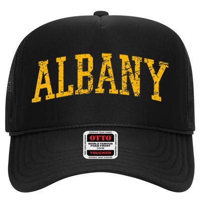 Albany Ny Throwback High Crown Mesh Back Trucker Hat