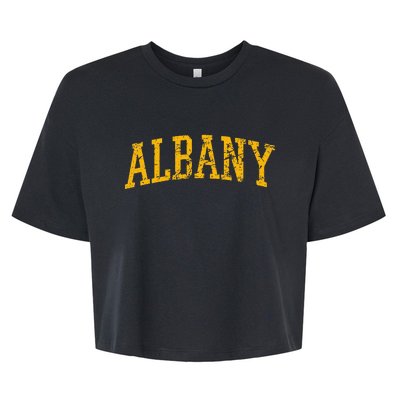 Albany Ny Throwback Bella+Canvas Jersey Crop Tee