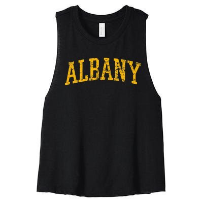 Albany Ny Throwback Women's Racerback Cropped Tank